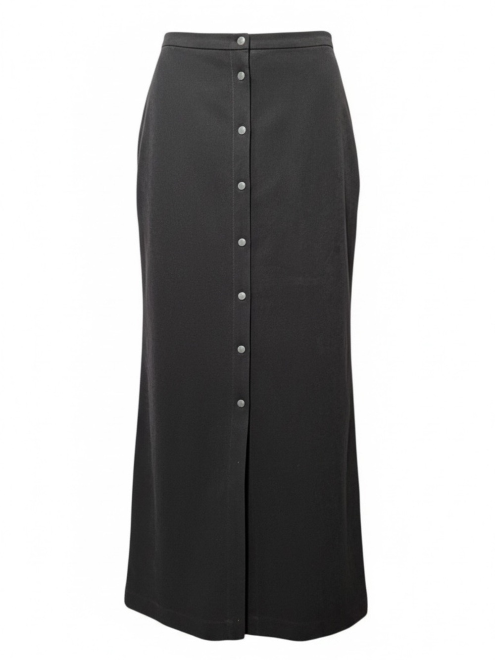 Lennie for NY Faux Suede Button Front Maxi Skirt Black Size 12